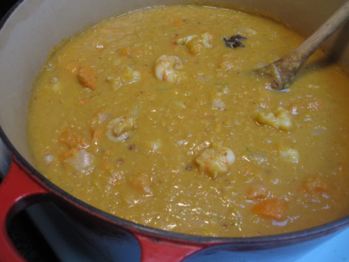 Shrimp, Red Lentil, and Sweet Potato Curry