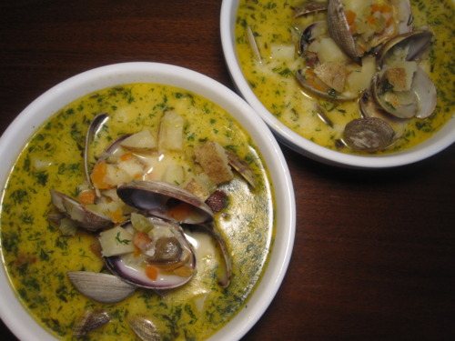 Manila Clam and Aromatic Vegetable Chowder